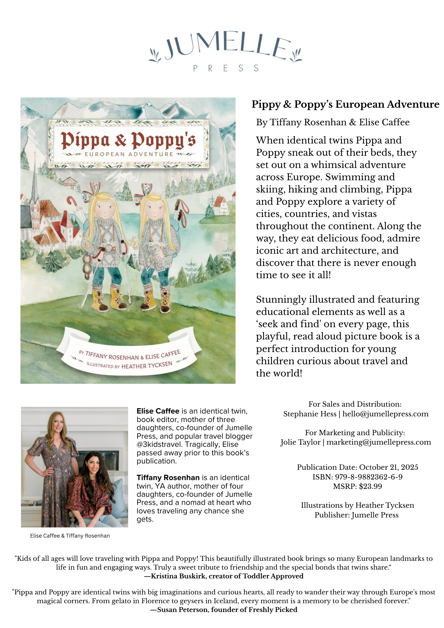Pippa & Poppy's European Adventure by Tiffany Rosenhan and Elise Caffee - Wholesale Full Case