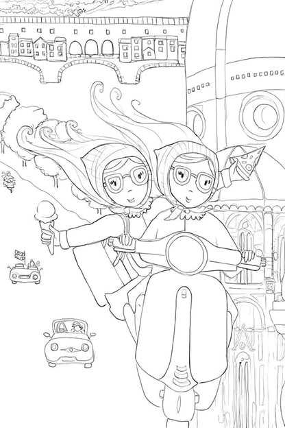 Pippa and Poppy's European Adventure Coloring Pages (Digital Download PDF)