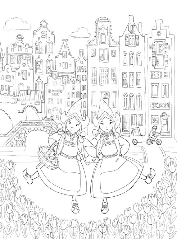 Pippa and Poppy's European Adventure Coloring Pages (Digital Download PDF)